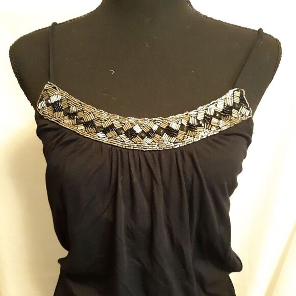 NWT Tart Dress Size M Beaded Neckline Above Knee Spaghetti Straps Bloused Waist - Picture 3 of 12